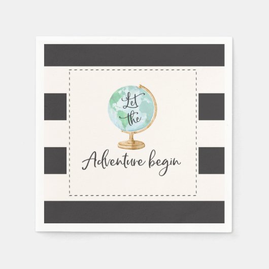 Adventure Begins Baby Dusche Party Napkin Serviette (Vorderseite)