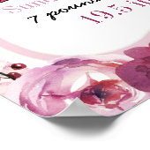 Adventure Begins Baby Girl Birth Stats Pink Arrow Poster (Ecke)