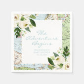 Adventure Begins Baby Shower Blues Karte Serviette (Vorderseite)