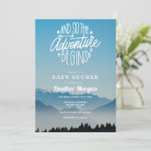 Adventure Begins Baby Shower Einladung (Stehend Vorderseite)