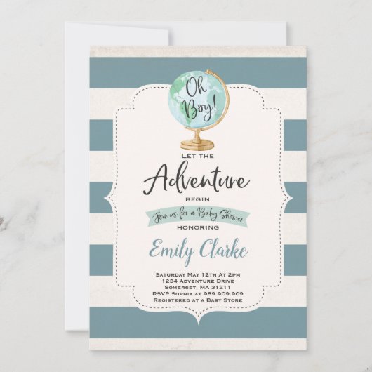 Adventure Begins Baby Shower Einladung Karte Dusch (Vorderseite)