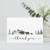 Adventure Begins Bear Baby Shower Danke Karte (Stehend Vorderseite)