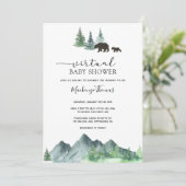 Adventure Begins Bear Virtual Baby Shower Einladung (Stehend Vorderseite)