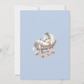 Adventure Begins Boho Baby Boy Shower Blue Einladung (Rückseite)