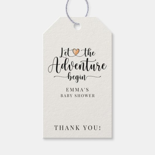 Adventure Begins Boho Floral Baby Dusche Vielen Da Geschenkanhänger (Vorderseite)