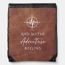 Adventure Begins Brown Leather Sportbeutel