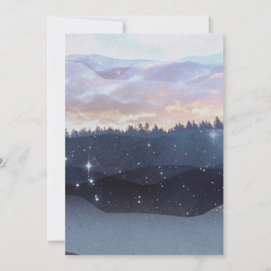 Adventure Begins Forest Mountains Einladung (Rückseite)