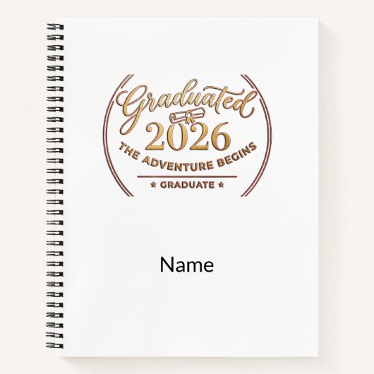 Adventure Begins Graduation Notebook / Cuaderno Notizblock (Vorderseite)