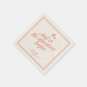 Adventure Begins | Hochzeit in Urlaubsort - Rosa Serviette (Ecke)