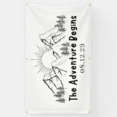 Adventure Begins Just Married Banner (Vertikal)