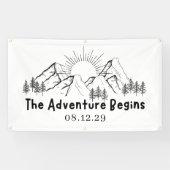 Adventure Begins Just Married Banner (Horizontal)