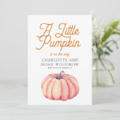 Adventure Begins Little Pumpkin Pregnancy Ankündigung (Stehend Vorderseite)