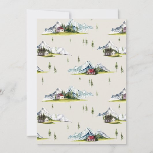 Adventure Begins Mountain Range Couples Dusche Einladung (Rückseite)