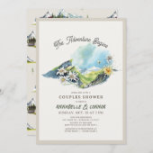 Adventure Begins Mountain Range Couples Dusche Einladung (Vorne/Hinten)