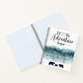 Adventure Begins Mountains Bears Baby Journal Notizblock (Innenseite)