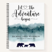 Adventure Begins Mountains Bears Baby Journal Notizblock (Vorderseite)