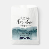Adventure Begins Mountains Bears Baby Shower Bevor Geschenktütchen (Vorderseite)