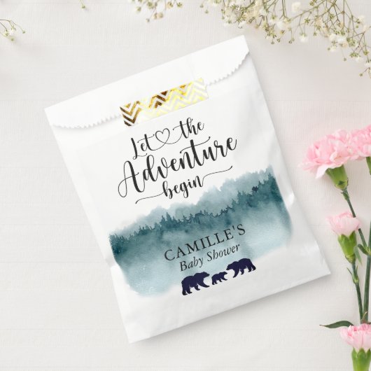 Adventure Begins Mountains Bears Baby Shower Geschenktütchen (Versiegelt)