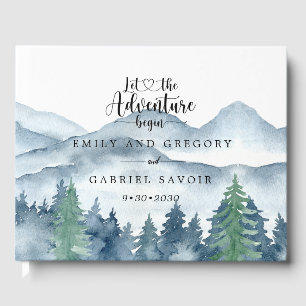 Adventure Begins Rustic Forest Wedding Guest Book Gästebuch