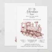 Adventure Begins Toile Train Baby Shower Einladung (Vorne/Hinten)