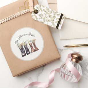 Adventure Begins Wanderstiefel Runder Aufkleber