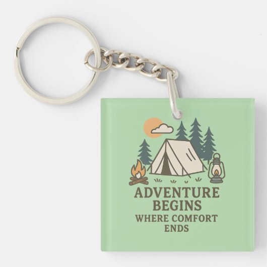 Adventure Begins Where Comfort Ends Keychain Schlüsselanhänger (Vorderseite)