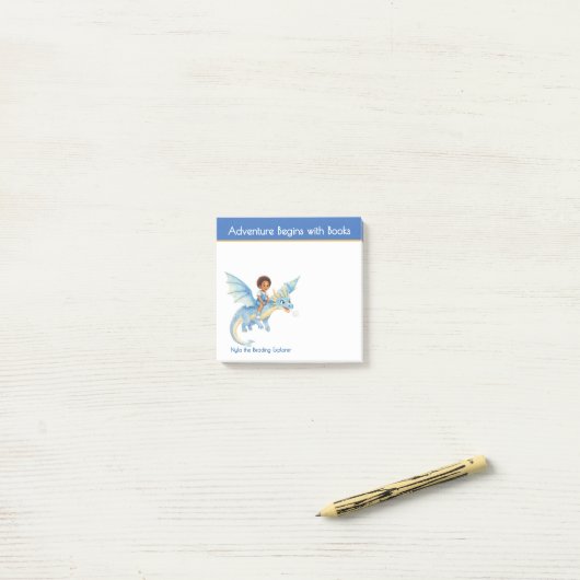 Adventure Begins with a Book Personalized Book Lov Post-it Klebezettel (Auf Schreibtisch)