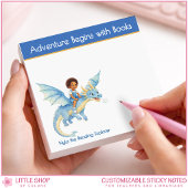Adventure Begins with a Book Personalized Book Lov Post-it Klebezettel