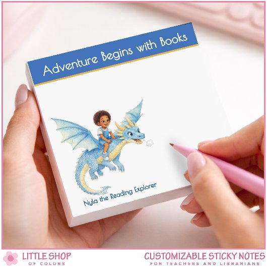 Adventure Begins with a Book Personalized Book Lov Post-it Klebezettel