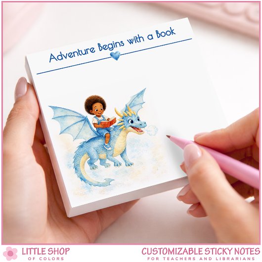 Adventure Begins with a Book Personalized Book Lov Post-it Klebezettel