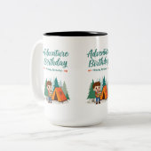 Adventure Birthday Camping Kids Art Zweifarbige Tasse (Vorderseite Links)