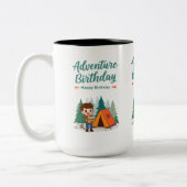 Adventure Birthday Camping Kids Art Zweifarbige Tasse (Links)