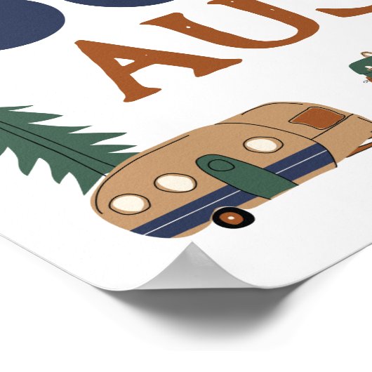 Adventure Birthday Custom Camp Sign Poster (Ecke)