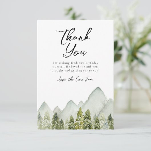 Adventure Birthday Dankeskarte (Stehend Vorderseite)