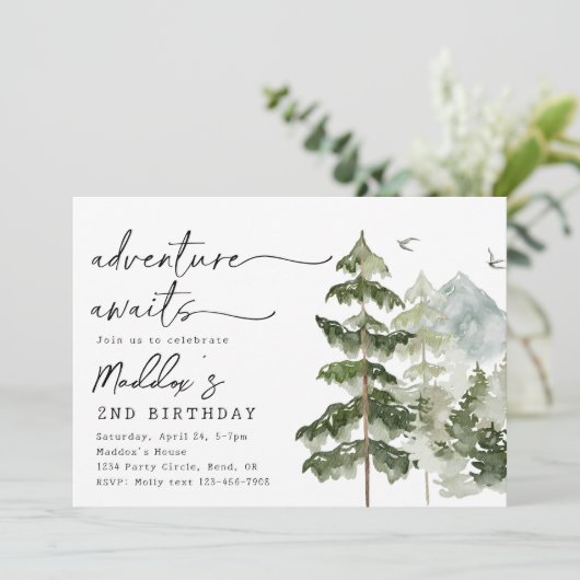 Adventure Birthday Einladung | Adventure Party (Stehend Vorderseite)