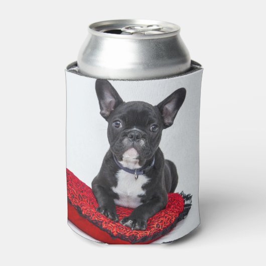 Adventure Black and White Bulldog Puppy Foto Dosenkühler (Kanne Vorderseite)