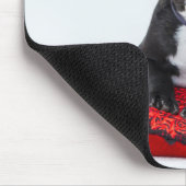 Adventure Black and White Bulldog Puppy Foto Mousepad (Ecke)