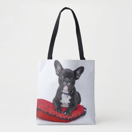 Adventure Black and White Bulldog Puppy Foto Tasche (Vorderseite)