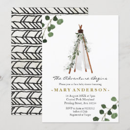 Adventure BohoTeepee Baby Dusche Einladung