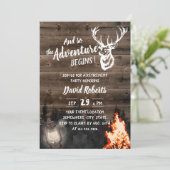 Adventure Bonfire & Lantern Jäger Einladung (Stehend Vorderseite)