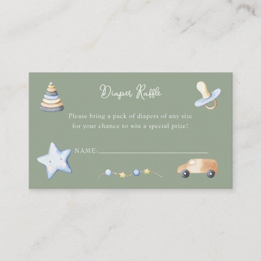 Adventure Boy Baby Toy Baby Dusche Windeln Raffel Begleitkarte (Vorderseite)