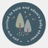 Adventure Boy Navy Baby Dusche Umschlag Aufkleber (Vorderseite)