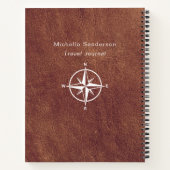 Adventure Brown Leather Personalisiert Travel Notizblock (Rückseite)