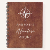 Adventure Brown Leather Personalisiert Travel Notizblock (Vorderseite)