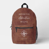 Adventure Brown Leather Travel Personalisiert Bedruckter Rucksack (Vorderseite)
