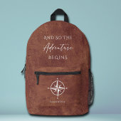 Adventure Brown Leather Travel Personalisiert Bedruckter Rucksack