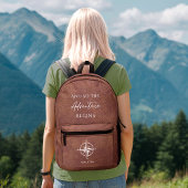 Adventure Brown Leather Travel Personalisiert Bedruckter Rucksack