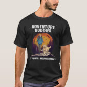 Adventure Buddies Dog Hiking & Mountain Sunset T-Shirt (Vorderseite)