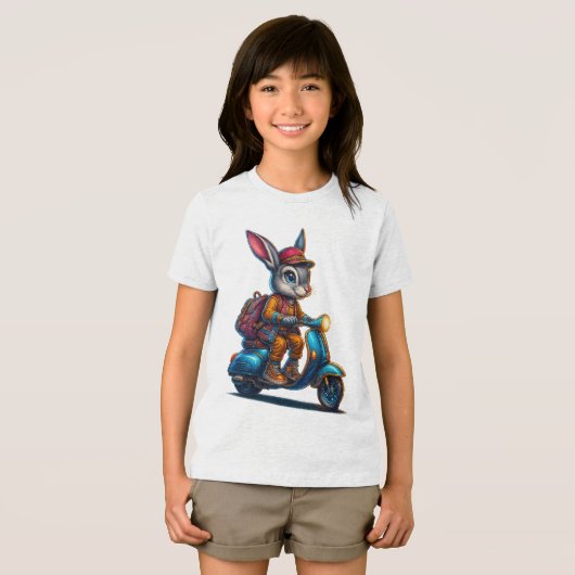 Adventure Bunny Kid's T-Shirt - Niedliches Kaninch Tri-Blend Shirt (Vorderseite Voll)