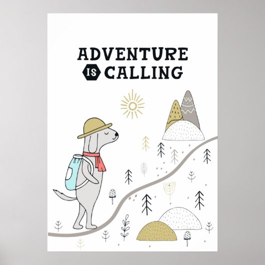 Adventure Calling Niedlich Dog Poster (Vorne)